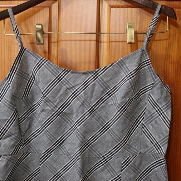 Urban Renewal Gray Plaid Mini Cami Dress | Vintage Fabric Spaghetti Strap LG - Picture 3 of 12